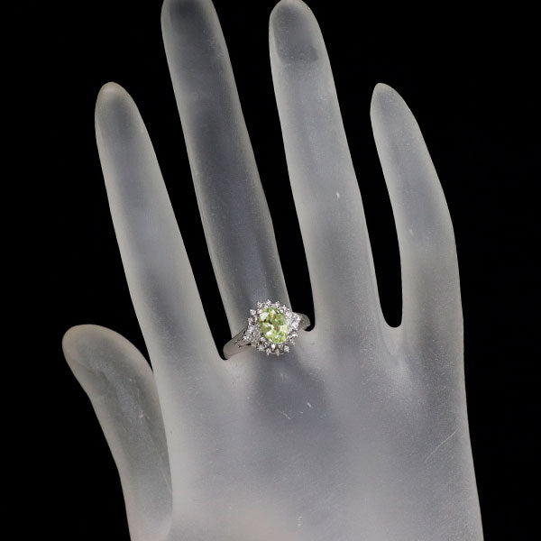 Pt900 クリソベリル ダイヤモンド リング 1.04ct D0.27ct