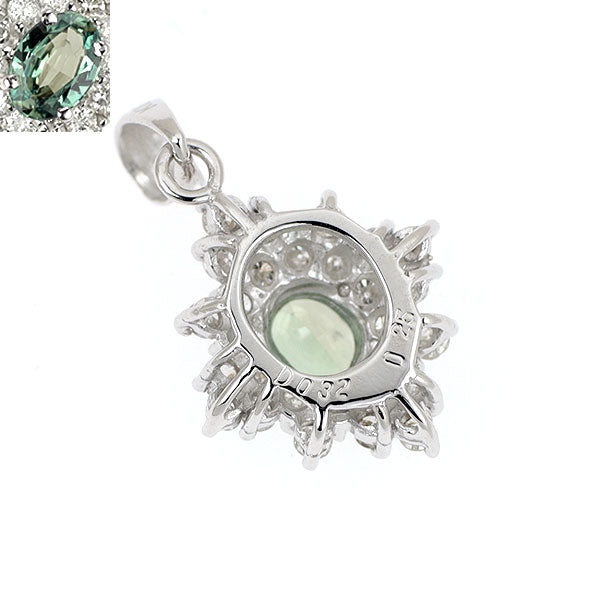希少 K18WG アレキサンドライト ダイヤモンド ペンダントトップ 0.25ct D0.32ct