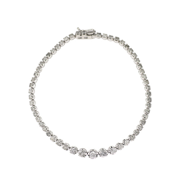 K18WG ダイヤモンド ブレスレット 2.00ct テニス