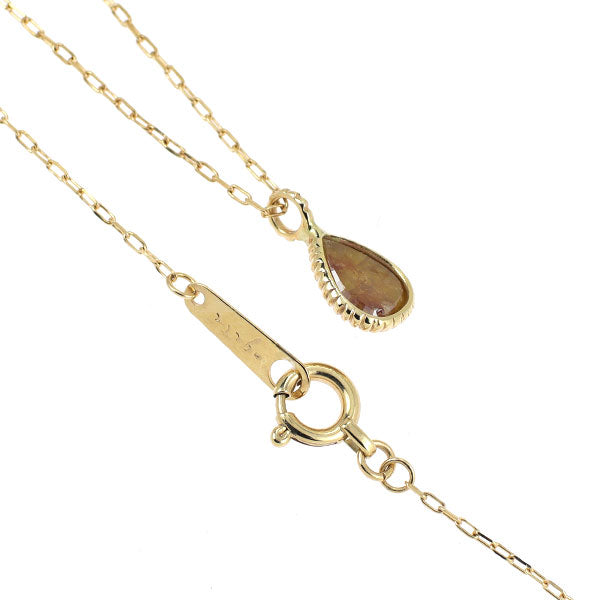 アガット/agete K10YG ローズカットペアシェイプ ダイヤモンド ペンダントネックレス 0.56ct ロング 72cm