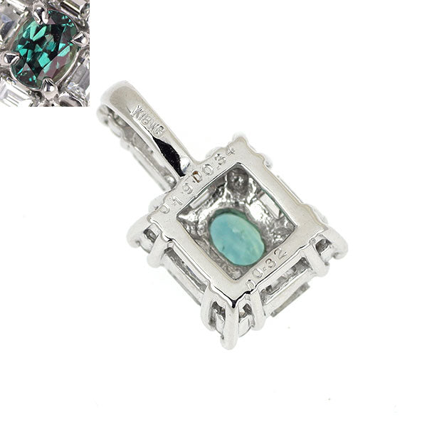 希少 K18WG ブラジル産 アレキサンドライト ダイヤモンド ペンダントトップ 0.19ct D0.66ct