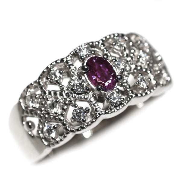 希少 Pt900 ブラジル産アレキサンドライト ダイヤモンド リング 0.25ct D0.28ct