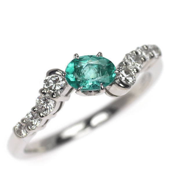 希少 Pt900 ブラジル産パライバ トルマリン ダイヤモンド リング 0.39ct D0.33ct