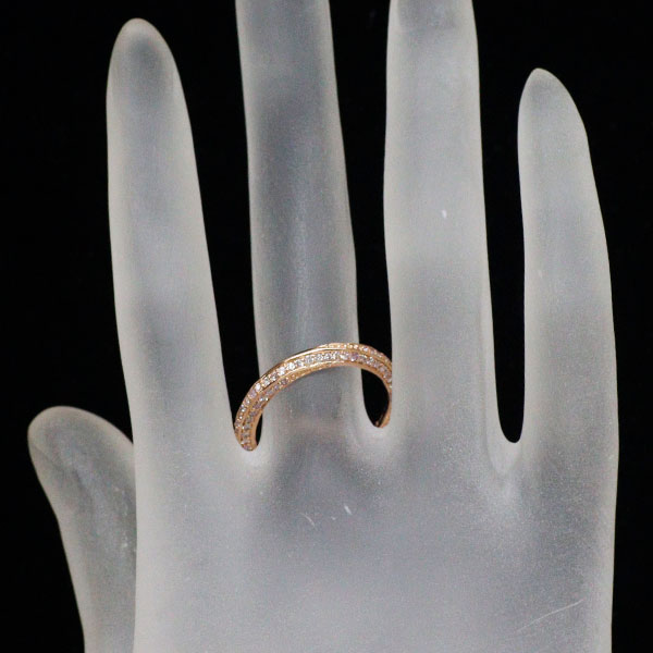 K18PG 天然ピンクダイヤモンド リング 0.90ct フルエタニティ