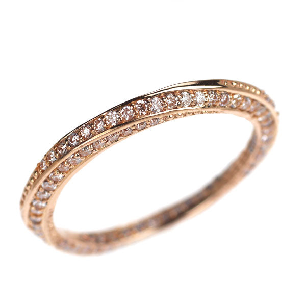 K18PG 天然ピンクダイヤモンド リング 0.90ct フルエタニティ
