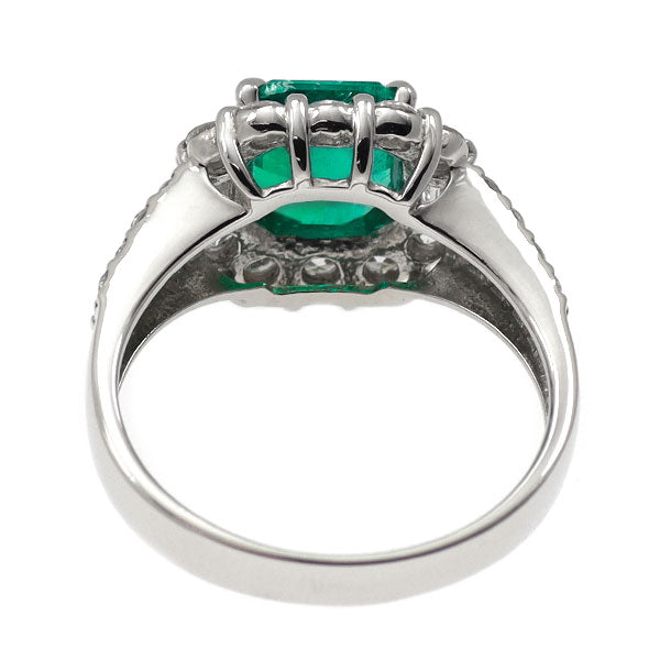 Pt900 コロンビア産 F1エメラルド ダイヤモンド リング 1.33ct D0.70ct