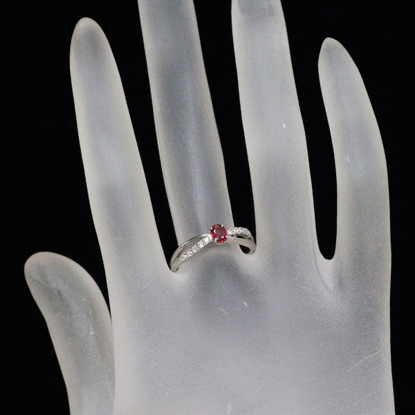 Pt950 ルビー ダイヤモンド リング 0.27ct D0.12ct