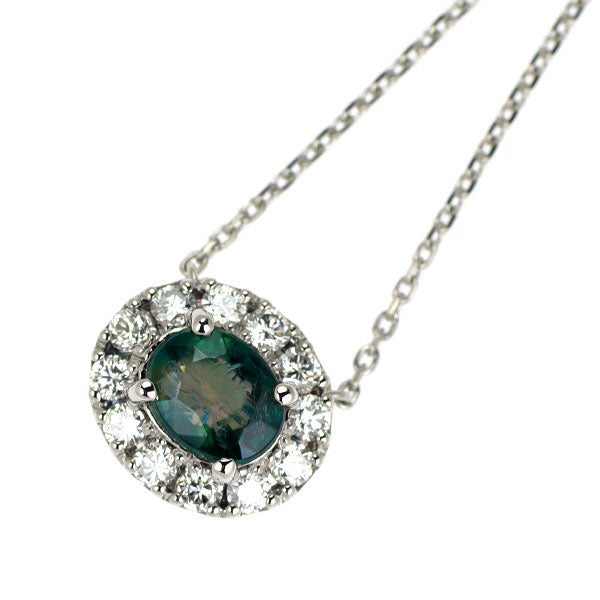 希少 Pt900/ Pt850 グランディディエライト ダイヤモンド ペンダントネックレス 0.540ct D0.22ct