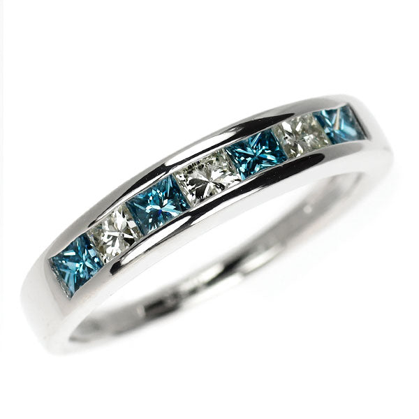 K18WG トリートブルーダイヤモンド リング 0.53ct D0.47ct
