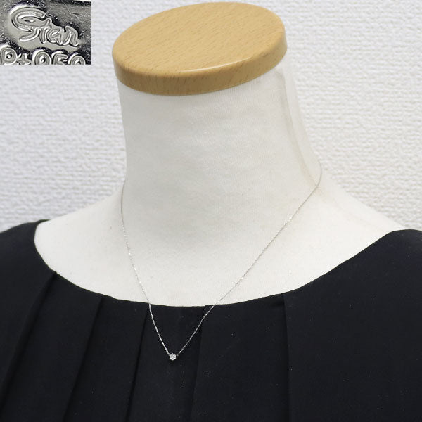スタージュエリー Pt950 ダイヤモンド ペンダントネックレス 0.10ct
