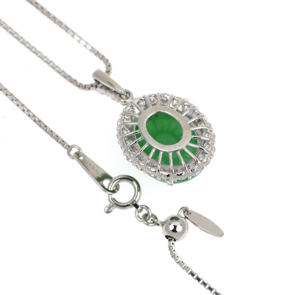 Pt900/ Pt850 翡翠 ダイヤモンド ペンダントネックレス 7.35ct D0.80ct