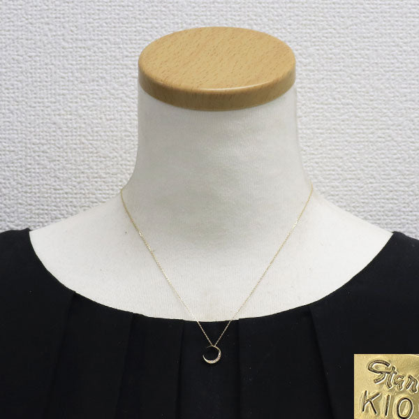 スタージュエリー K10YG ダイヤモンド ペンダントネックレス 0.01ct 月