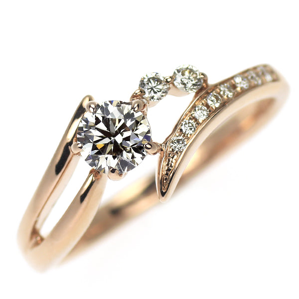 K18PG ダイヤモンド リング 0.356ct D0.09ct