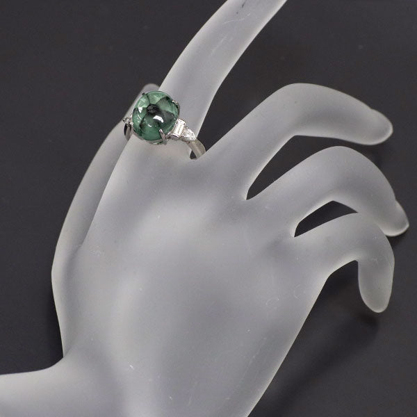 Pt900 トラピッチェエメラルド ダイヤモンド リング 5.70ct D0.36ct