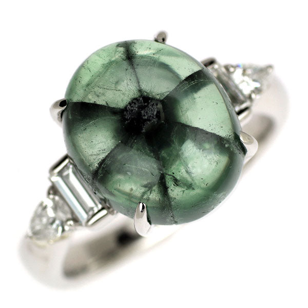 Pt900 トラピッチェエメラルド ダイヤモンド リング 5.70ct D0.36ct