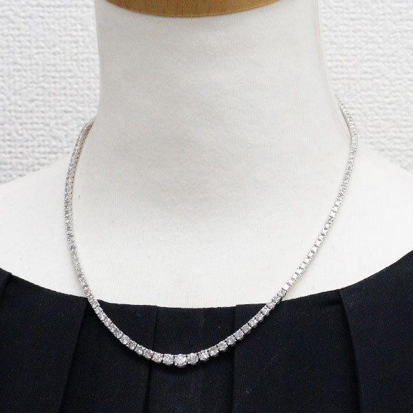 K18WG ダイヤモンド ネックレス 10.02ct テニス
