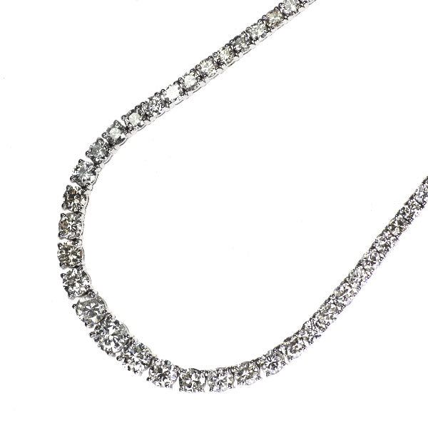 K18WG ダイヤモンド ネックレス 10.02ct テニス