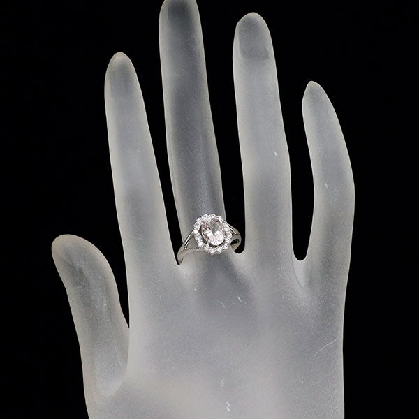 Pt900 モルガナイト ダイヤモンド リング 1.00ct D0.36ct