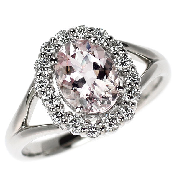 Pt900 モルガナイト ダイヤモンド リング 1.00ct D0.36ct