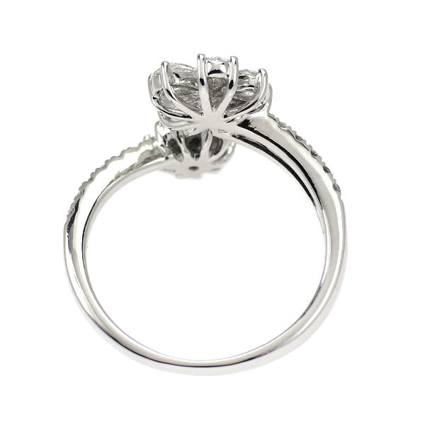 K18WG ダイヤモンド フォークリング 0.70ct フラワー