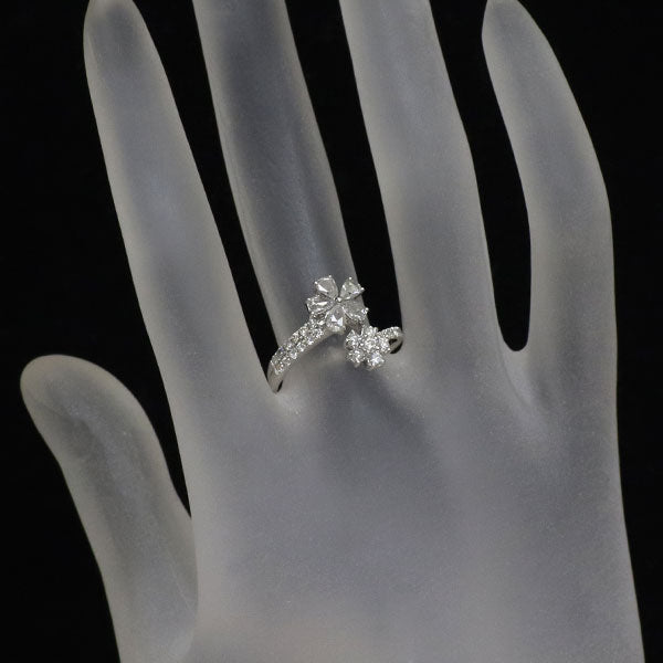 K18WG ダイヤモンド フォークリング 0.70ct フラワー