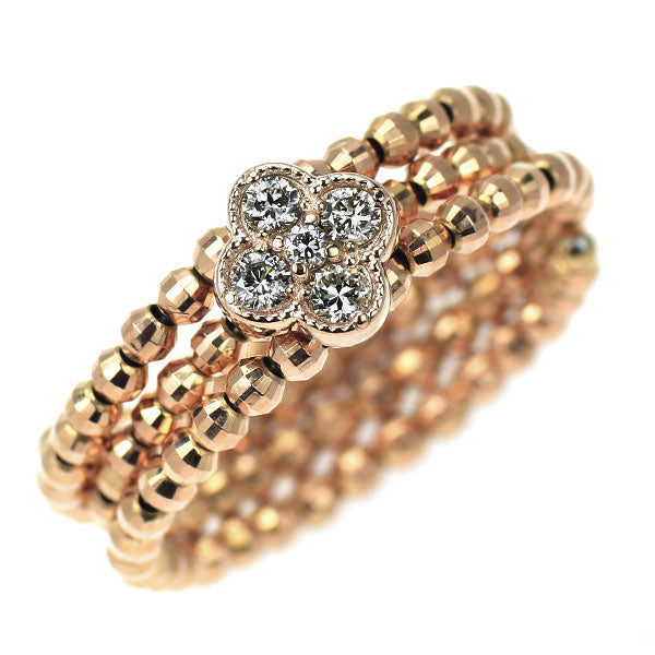 K18PG ダイヤモンド リング 0.13ct フラワー — セルビーオンラインストア