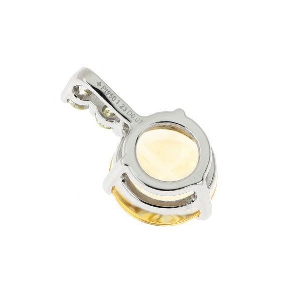 トム・ムーンシュタイナー/GSTV Pt950 シトリン ダイヤモンド ペンダントトップ 1.23ct D0.07ct