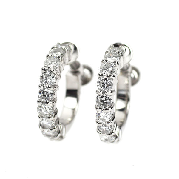 Pt900 ダイヤモンド フープ イヤリング 0.818ct