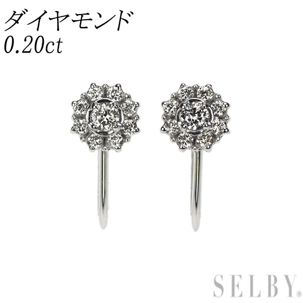K18WG ダイヤモンド イヤリング 0.20ct