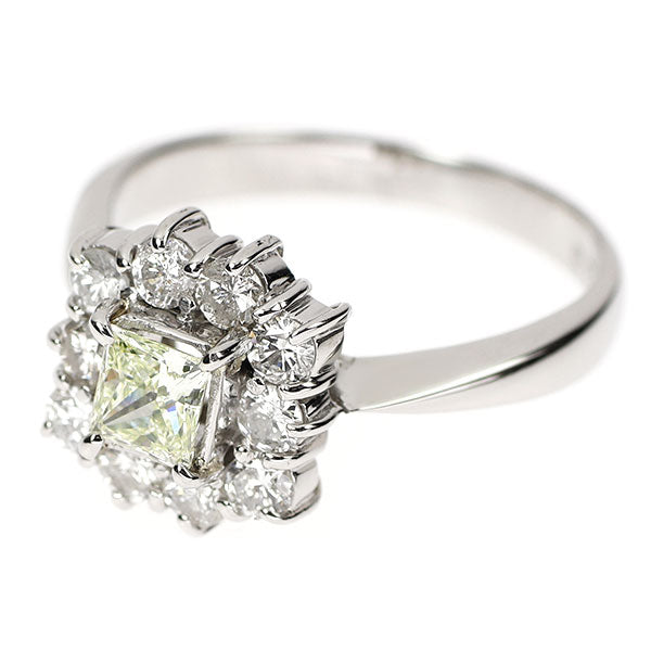 Pt900 天然グリーンダイヤモンド リング 0.333ct LYG VS1 D0.53ct