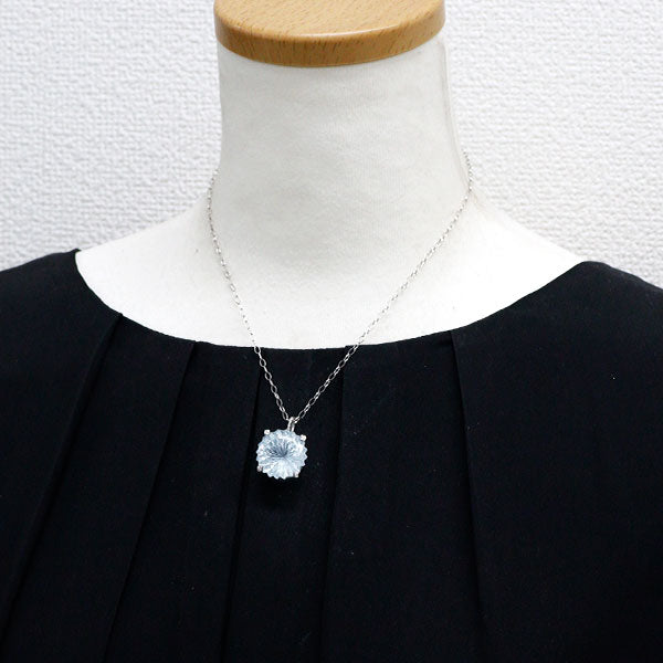 K18WG ブルートパーズ ダイヤモンド ペンダントネックレス 30.54ct D0.05ct
