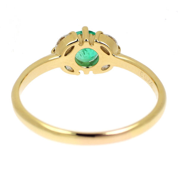 K18YG エメラルド ダイヤモンド リング 0.43ct D0.18ct