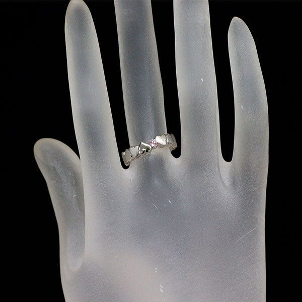 希少 Pt900 天然ピンクダイヤモンド リング 0.111ct FP I1 G ハート