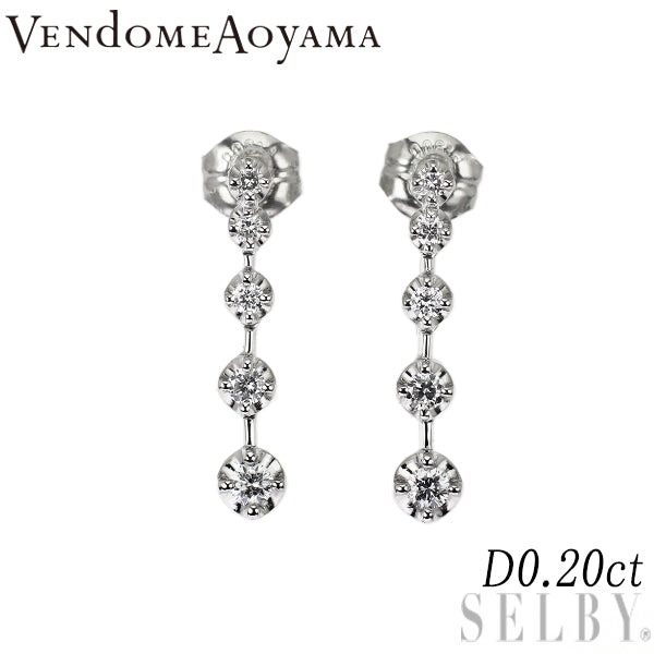 ヴァンドーム青山 Pt950/ Pt900 ダイヤモンド ピアス 0.20ct
