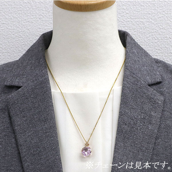 ジュステラ K18WG/PG アメジスト ダイヤモンド ペンダントトップ D0.005ct