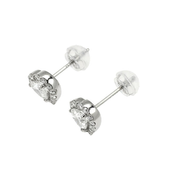 新品 Pt950/ Pt900 ハートシェイプ ダイヤモンド ピアス 0.642ct G SI2 D0.26ct 【エスコレ】