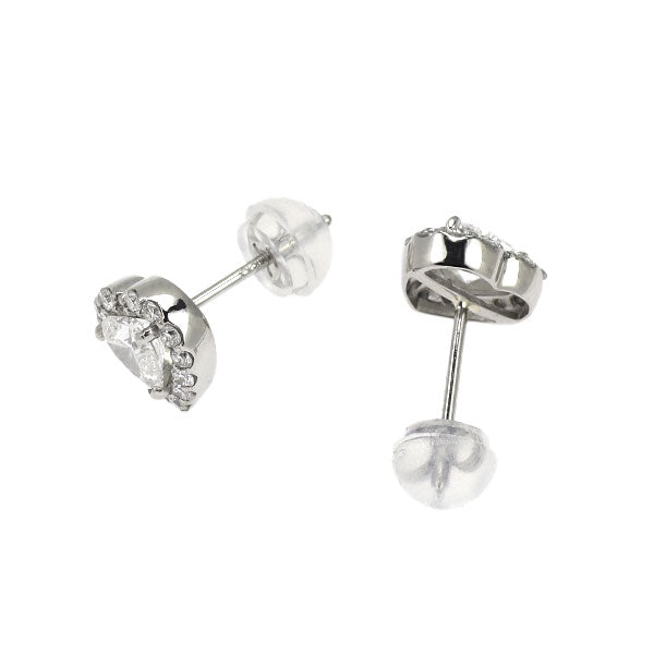 新品 Pt950/ Pt900 ハートシェイプ ダイヤモンド ピアス 0.642ct G SI2 D0.26ct 【エスコレ】