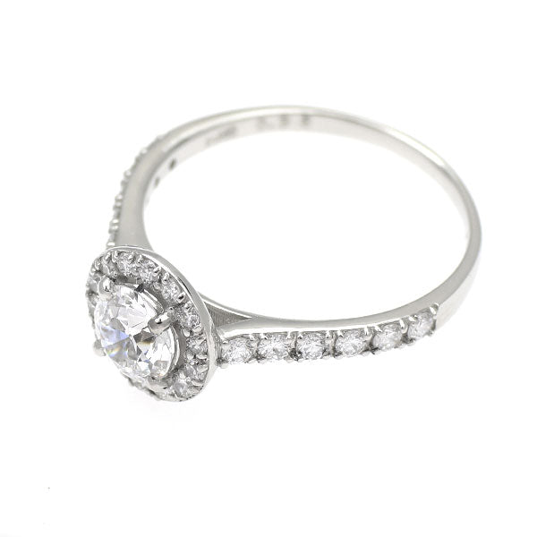 新品 Pt950 オールドヨーロピアンブリリアントカット ダイヤモンド リング 0.526 D SI1 D0.36ct 【エスコレ】