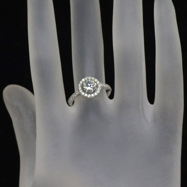 新品 Pt950 オールドヨーロピアンブリリアントカット ダイヤモンド リング 0.526 D SI1 D0.36ct 【エスコレ】