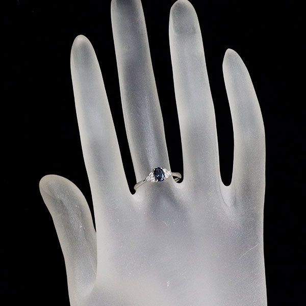 新品 Pt950 ベキリーブルーカラーチェンジ ガーネット ダイヤモンド リング 0.544ct D0.03ct 【エスコレ】