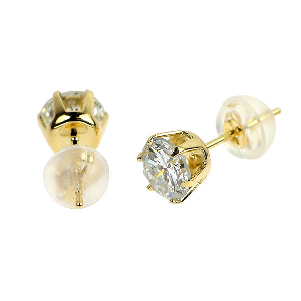 新品 K18YG ダイヤモンド ピアス 1.165ct I SI2 VG/G スタッド【エスコレ】