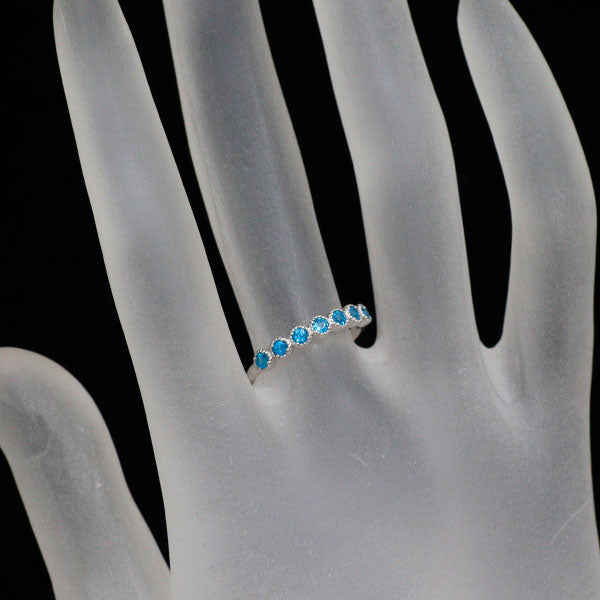 新品 Pt950 ネオンブルーアパタイト リング 0.28ct【エスコレ】