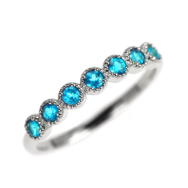 新品 Pt950 ネオンブルーアパタイト リング 0.28ct【エスコレ】