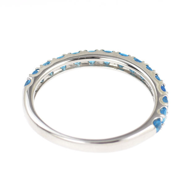 新品 Pt950 ネオンブルーアパタイト リング 0.60ct 【エスコレ】 ハーフエタニティ