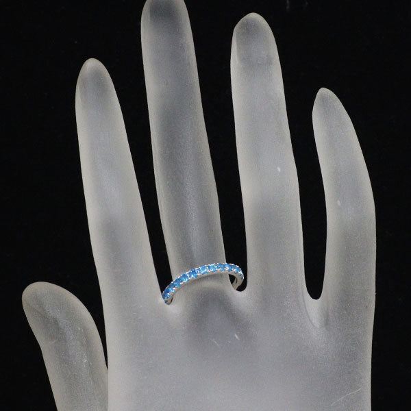 新品 Pt950 ネオンブルーアパタイト リング 0.60ct 【エスコレ】 ハーフエタニティ