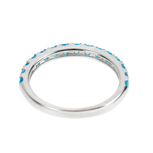 新品 Pt950 ネオンブルーアパタイト リング 0.60ct【エスコレ】ハーフエタニティ