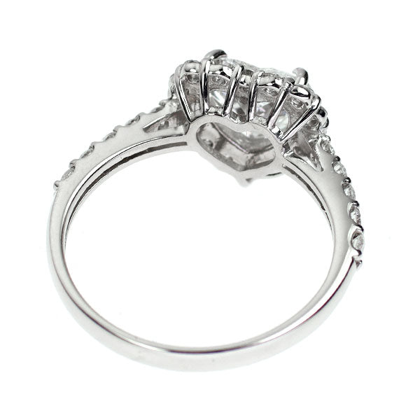 新品 Pt950 ハートシェイプ ダイヤモンド リング 1.074ct E VS2 D0.53ct 【エスコレ】