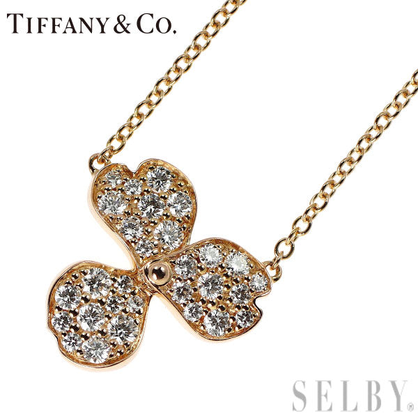 ティファニー K18PG ダイヤモンド ペンダントネックレス ペーパーフラワー