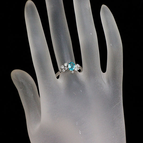 Pt900 アパタイト ダイヤモンド リング 0.64ct D0.45ct
