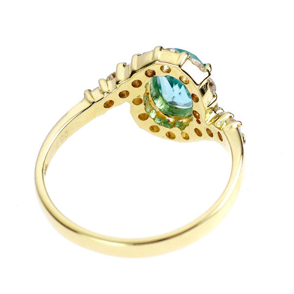 K18YG アパタイト ダイヤモンド リング 0.84ct D0.46ct